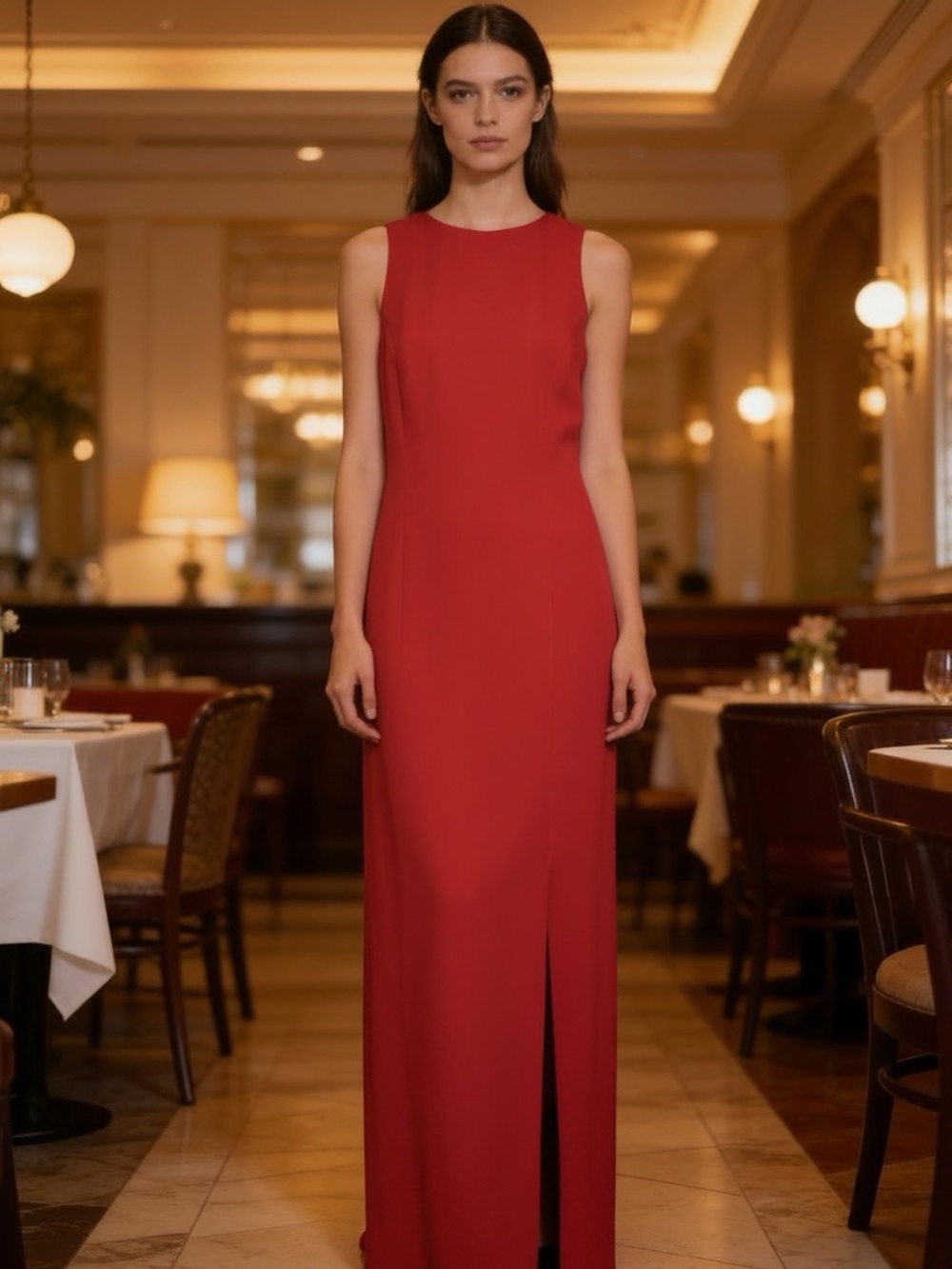 Vintage Liz Clairborn Elegant Red Sleeveless Dress